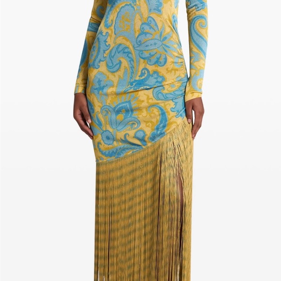 Etro Dresses & Skirts - ETRO yellow & blue fringe maxi dress - sold out - 38